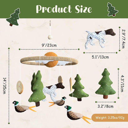 Baby Mobile for Crib Hunting Baby Crib Mobile for Boys Girls Handmade Felt Woodland Nursery Decor