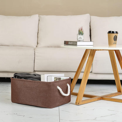 TheWarmHome Fabric Storage Basket for Home, Shelf, Closet - Canvas Bin for Dog Toys and Baby Items