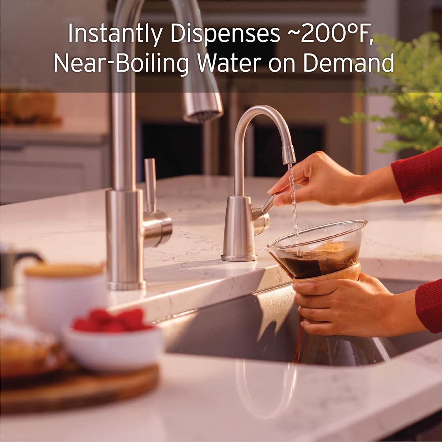InSinkErator HOT250 Instant Hot Water Dispenser System, Single-Handle Faucet in Satin Nickel with