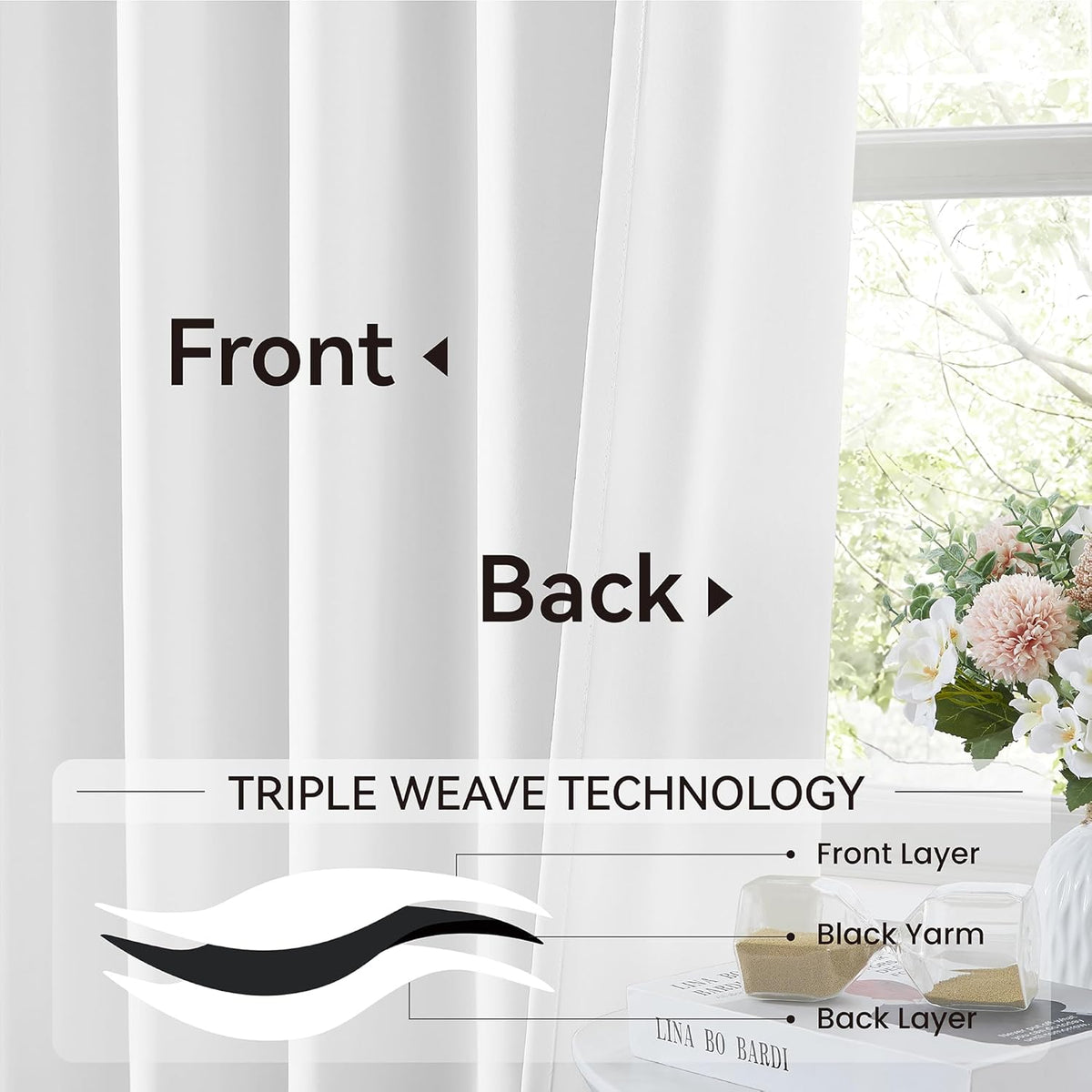 KangBang Pure White Pinch Pleated Curtains 84 Inches Long 2 Panels Set, Room Darkening Energy