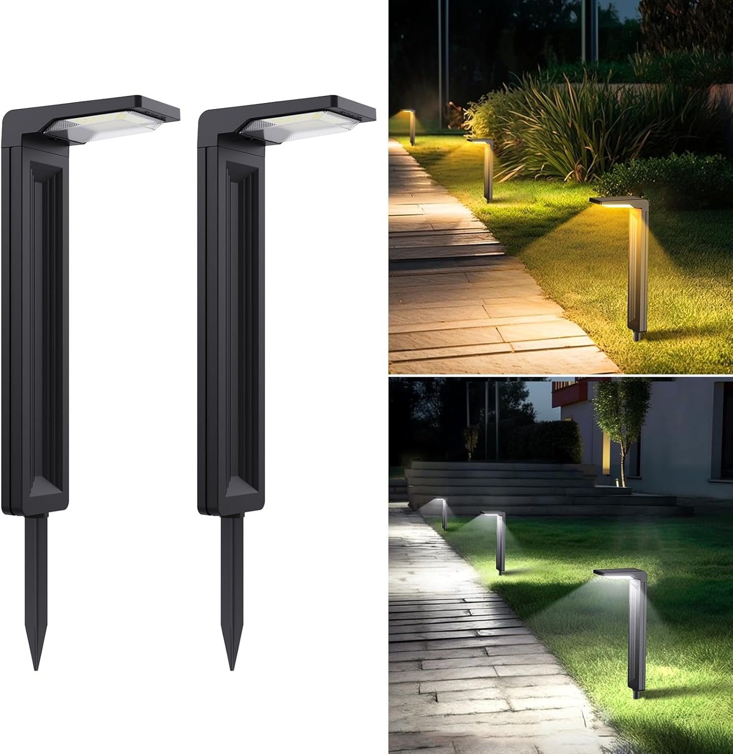 Sunvivo Solar Pathway Lights,2 Modes(Cool White or Warm White),Bright Solar Path Lights Outdoor