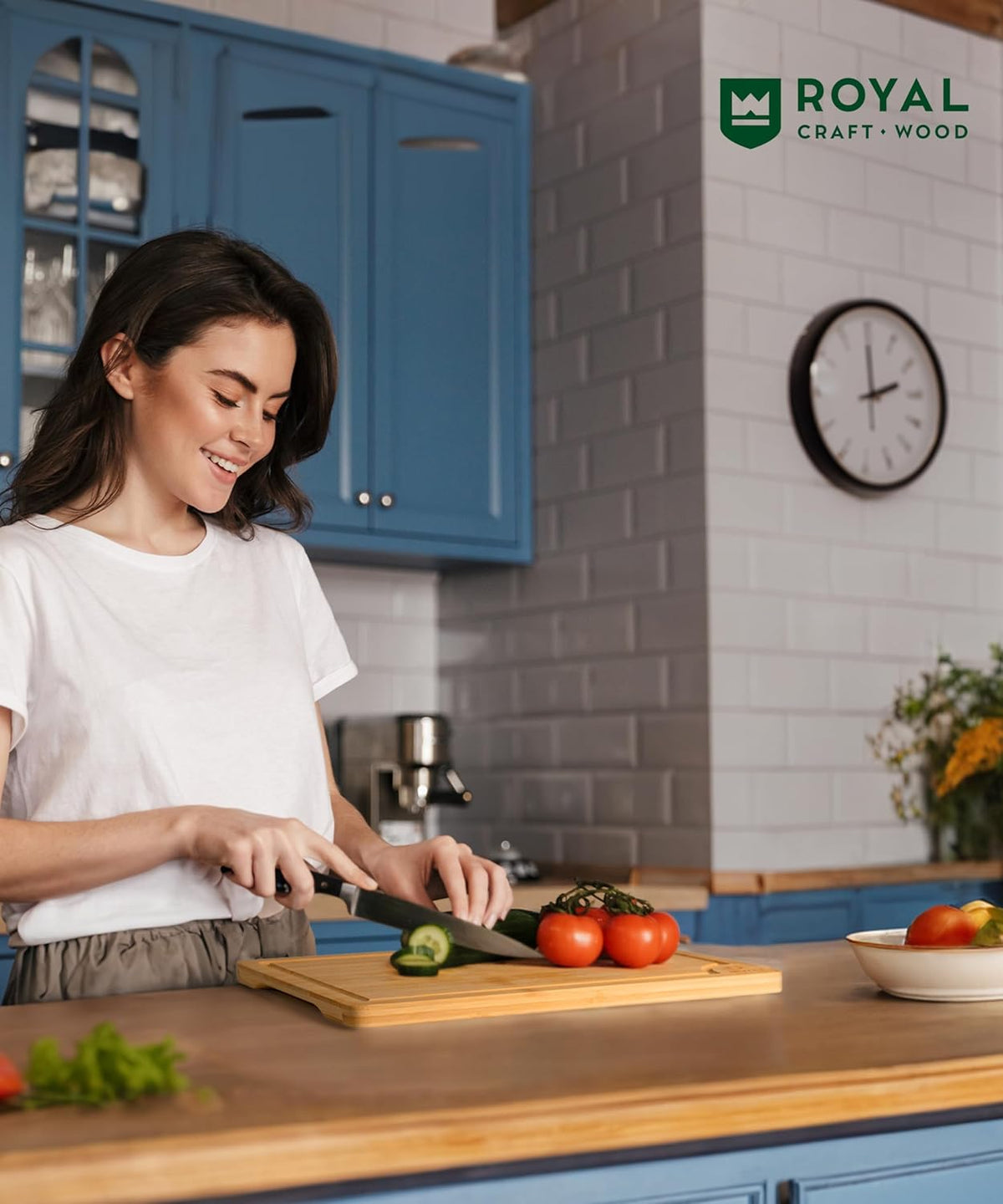 ROYAL CRAFT WOOD Extra Large Cutting Boards for Kitchen Meal Prep & Serving-Bamboo Wood Cutting