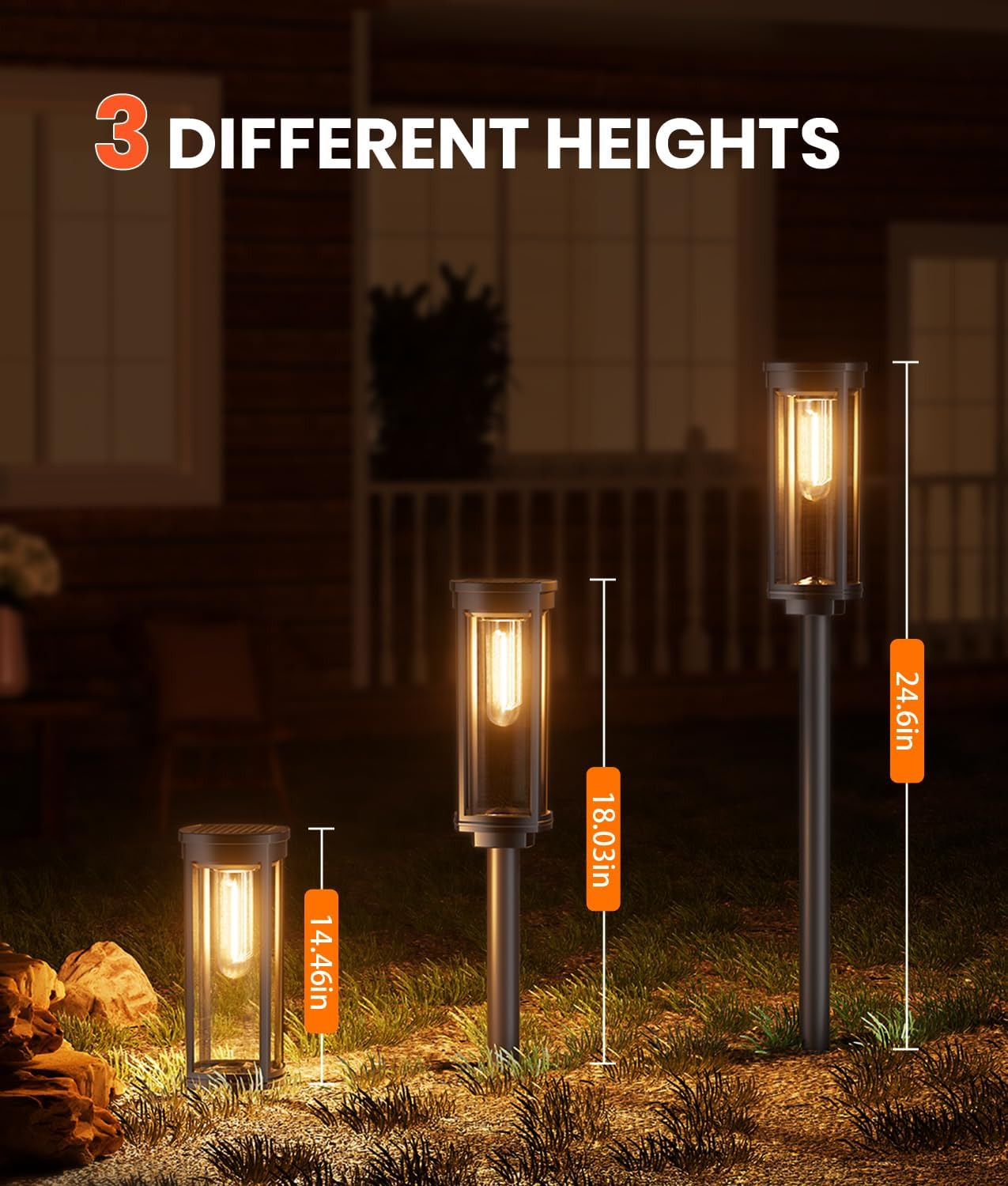 8 Pack Solar Pathway Lights Outdoor IP65 Waterproof Super Brightness Solar Powered Landscape Path