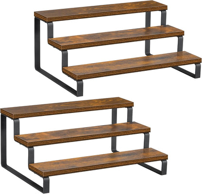 Giikin 3-Tier Spice Rack, 13.8 Inch Wood Countertop Spice Storage Holder, Kitchen Pantry Cabinet