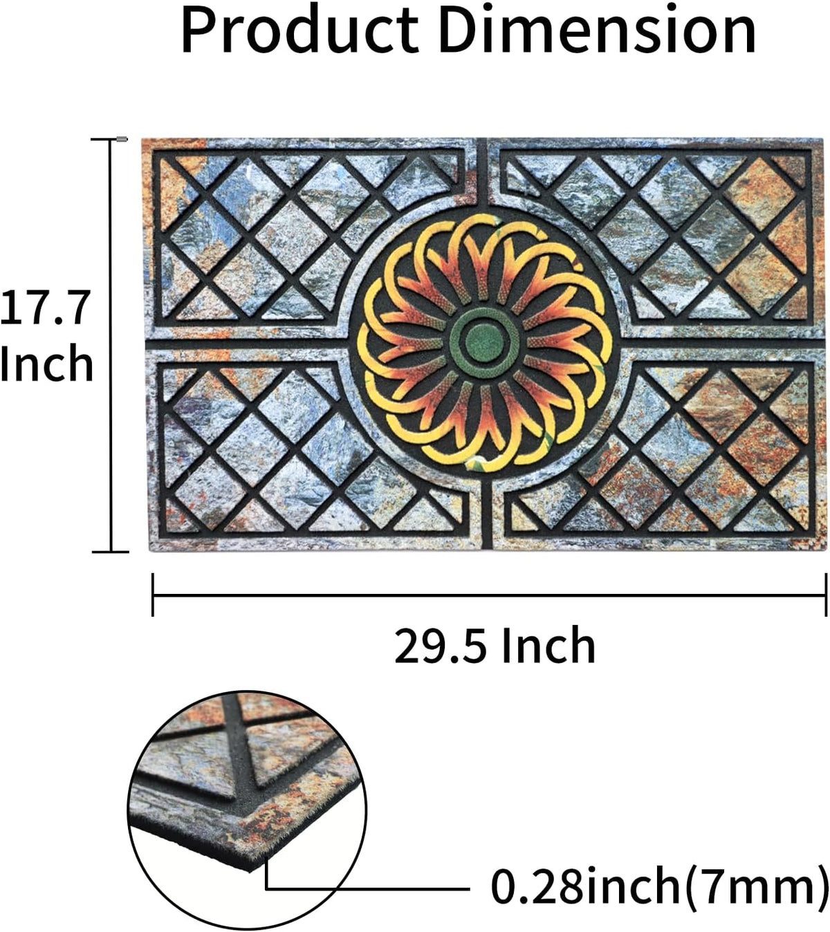 Door Mat Welcome Mat, Heavy Duty Door Mat 17.7 x 29.5 Inch Front Door Mat Rug Doormat for Outdoor