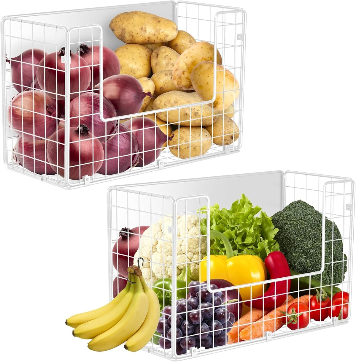 Magnetic Shelf for Fridge, Fruit Potato & Onion Storage Bins, Pantry Organizers & Storage, Large