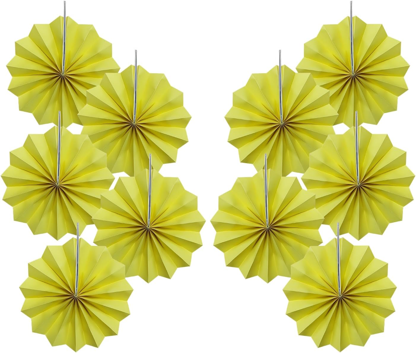 Yellow Party Decorations,Paper Decorations for Party,Lemon Decorations Party Paper Fans Bulk