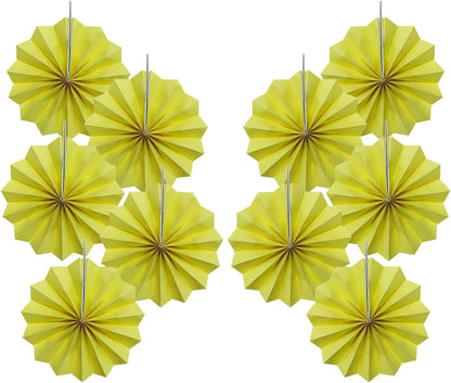 Yellow Party Decorations,Paper Decorations for Party,Lemon Decorations Party Paper Fans Bulk