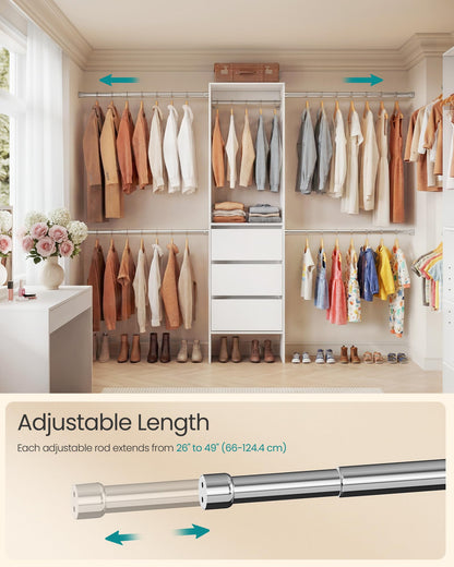 SONGMICS Closet System, Customizable Walk-In Closet Organizer System with Adjustable Hanging Rods