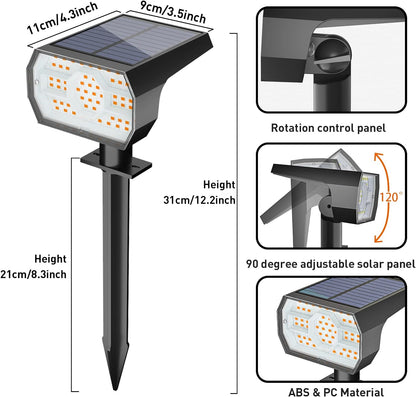 NYMPHY Solar Lights Outdoor Waterproof IP68, 56 LED 3 Lighting Modes Solar Powered Garden Yard Spot