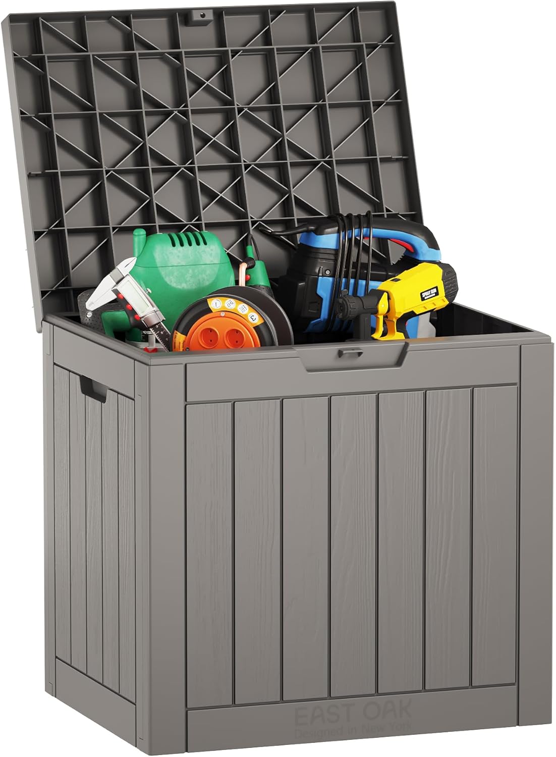 EAST OAK Outdoor Storage Box, 31 Gallon Deck Box Indoor and Outdoor Use, Waterproof Resin Storage