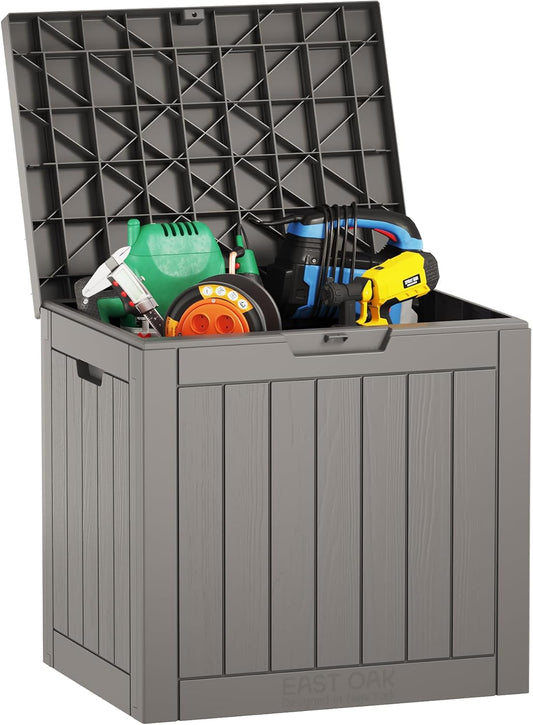 EAST OAK Outdoor Storage Box, 31 Gallon Deck Box Indoor and Outdoor Use, Waterproof Resin Storage