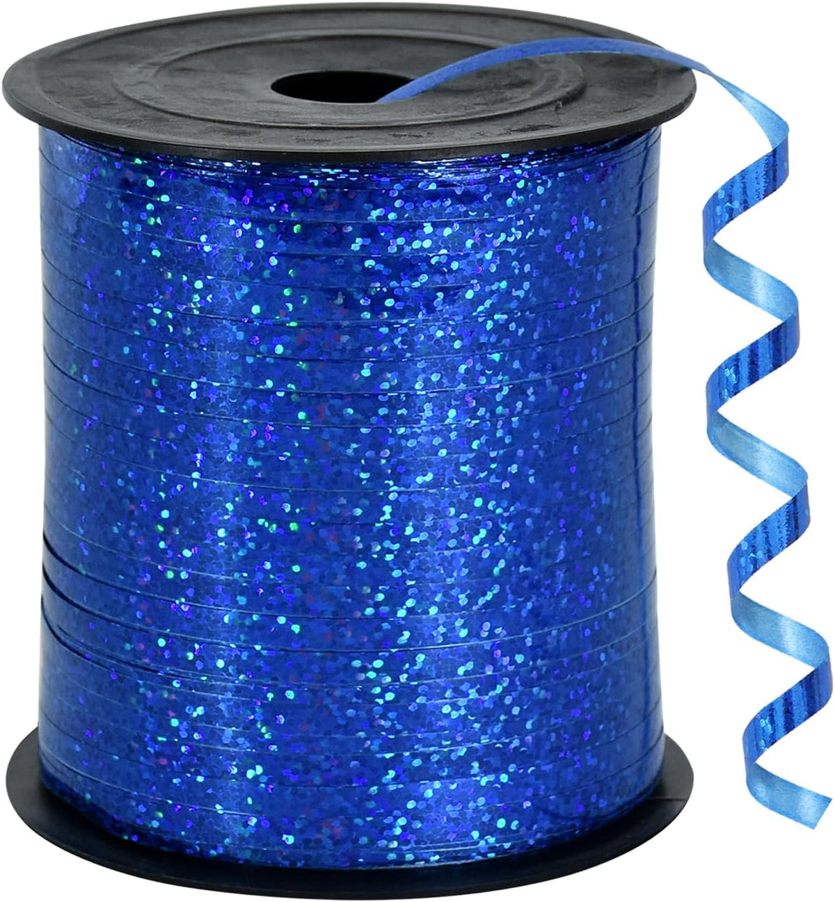 BEISHIDA 500 Yards Blue Crimped Curling Ribbon Balloon String, Shiny Metallic Ribbon Roll for Gift