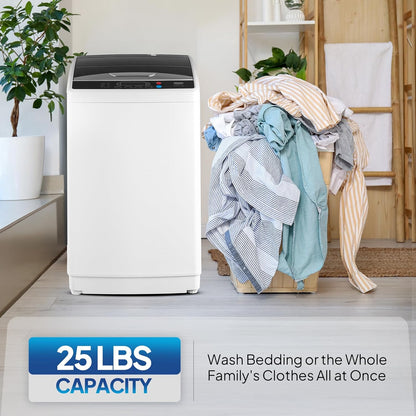 ROVSUN 25LBS Portable Washing Machine, Full-Automatic Electric Laundry Machine with Stainless Steel