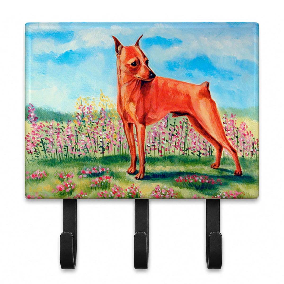 Caroline's Treasures 7516TH68 Min Pin Leash or Key Holder, Wall Hooks, Key Hooks Holder, Coat Rack