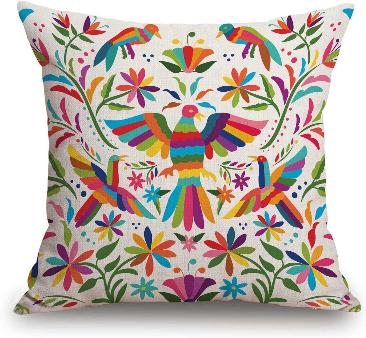 TSSOHU Throw Pillow Cover Colorful Mexican Style Pillow Case Decorative 18 x 18 Inches Outdoor