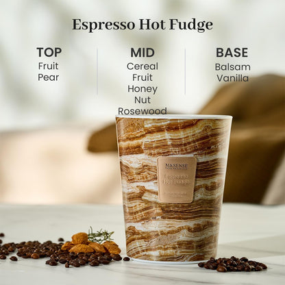 M&SENSE EspressHotFudge Scented Candles for Home, 3-Wick Highly Scented Jar Candles, Extra Large