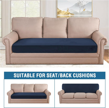 H.VERSAILTEX Velvet Stretch Individual Couch Cushion Cover Plush Cushion Slipcover for Loveseat