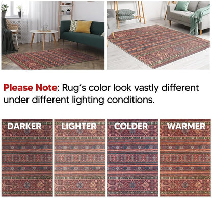 Keen Home Design 9x12 Rug - Machine Washable Area Rug with Non-Slip Backing, Ideal for Living Room
