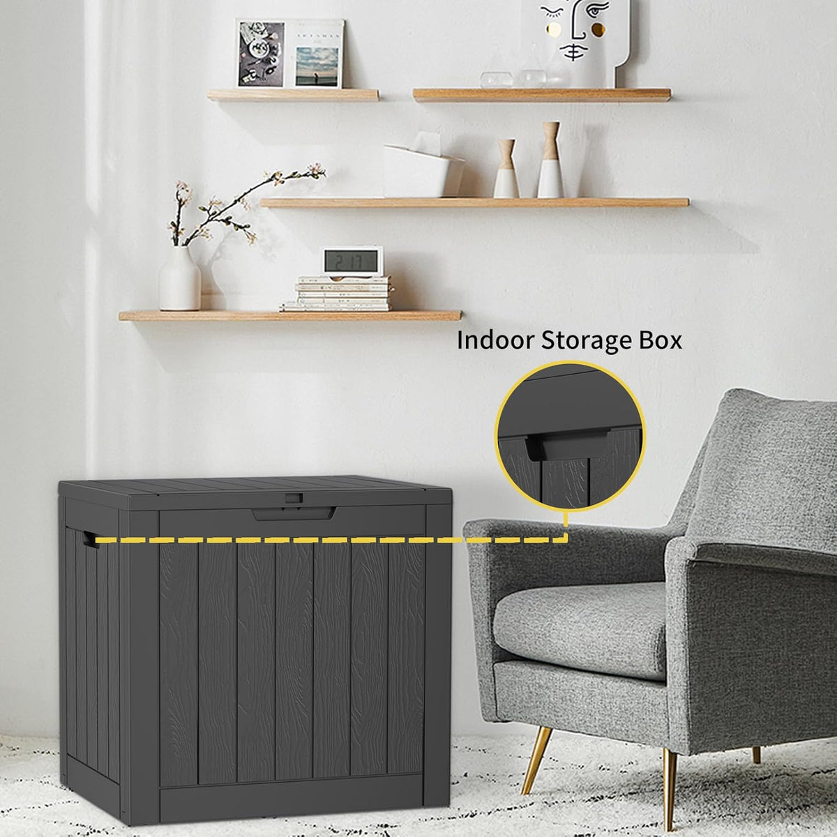 36 Gallon Outdoor Deck Box,Storage Lockable Waterproof Patio Furniture,Garden Tools,Cushions,Pool