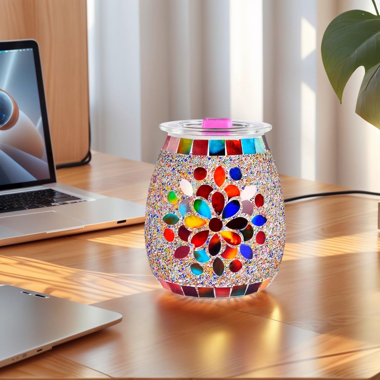 Dicimi Mosaic Glass Electric Wax Melt Warmer, Candle Warmer & Essential Oils Burner - Premium Wax