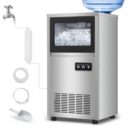 Ice Machine Commercial Ice Maker Machine, 150 Lbs /24H, 30 lbs Bin, Under Counter Built-in or