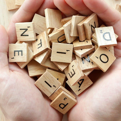 500 Wood Letter Tiles,Scrabble Letters for Crafts - DIY Wood Gift Decoration - Making Alphabet