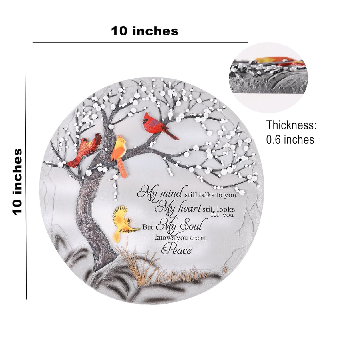 Cardinal Memorial Graden Stones, Garden Stones in Memory of Loved Ones, Memorial Gifts for Loss of