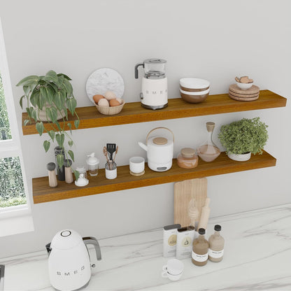 IAE Walnut Floating Wall Shelves 48 inch, Bathroom Shelves Wall Mounted,Invisible Shelves Floating