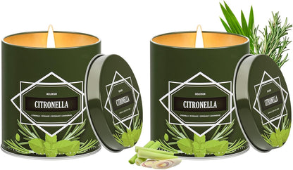 Citronella Candles Outdoor 2-Pack, Total 18oz Citronella Candles for Outside Patio, Camping &