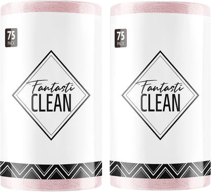 Fantasticlean Microfiber Cleaning Cloth Roll -150 Sheets, Tear Away Microfiber Towels, 12" x 12"
