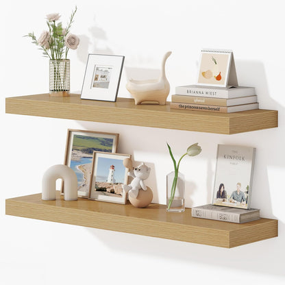 Dreamland 36 Inches Floating Shelves for Wall, 9.3" Deep Long Floating Shelves Set of 2, Large