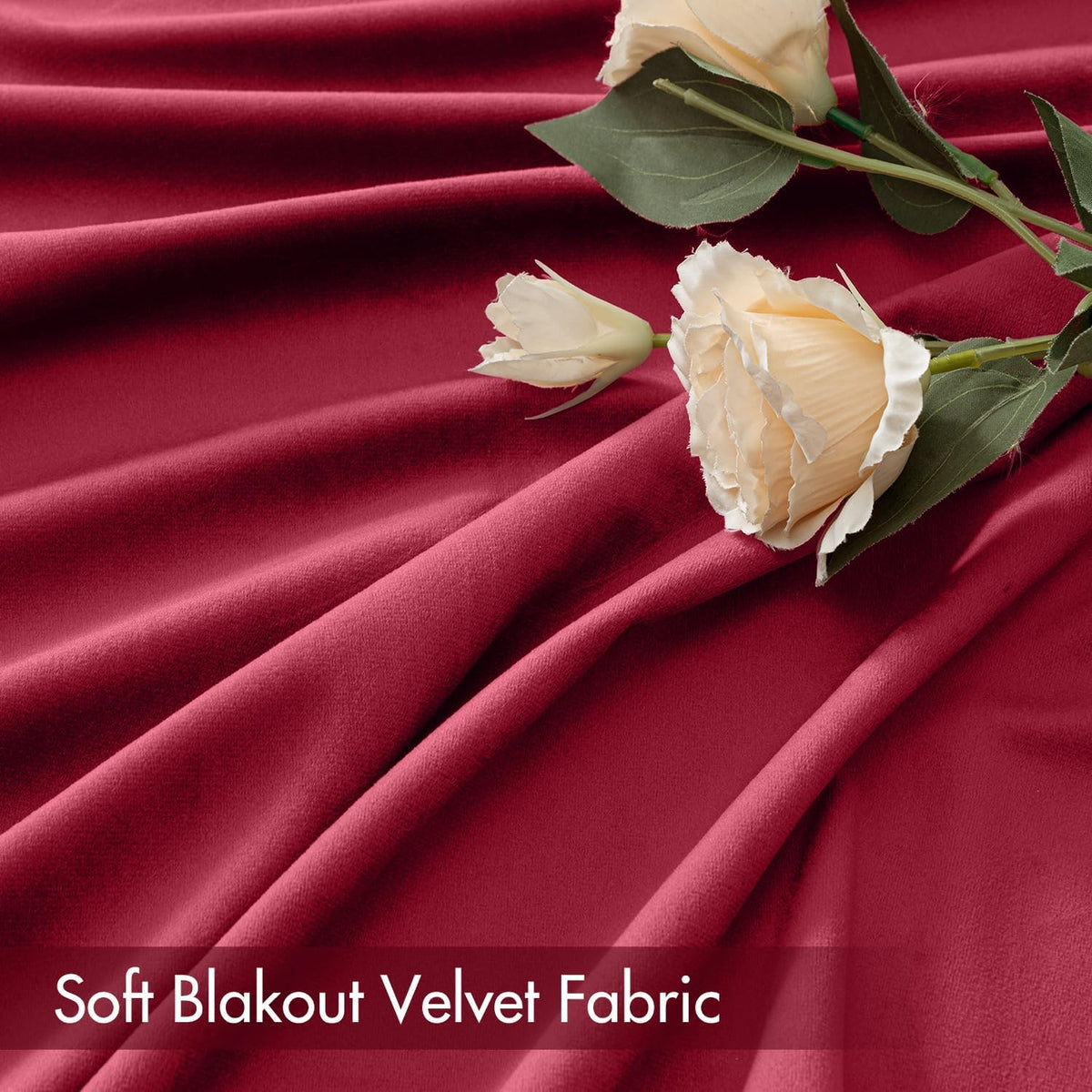 MIULEE Berry Velvet Curtains Thermal Insulated Blackout Curtain Drapes for Bedroom Living Room
