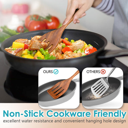 Wooden Spoons for Cooking, Acacia Wood Cooking Utensils Set – 11 Piece Wooden Kitchen Tools with