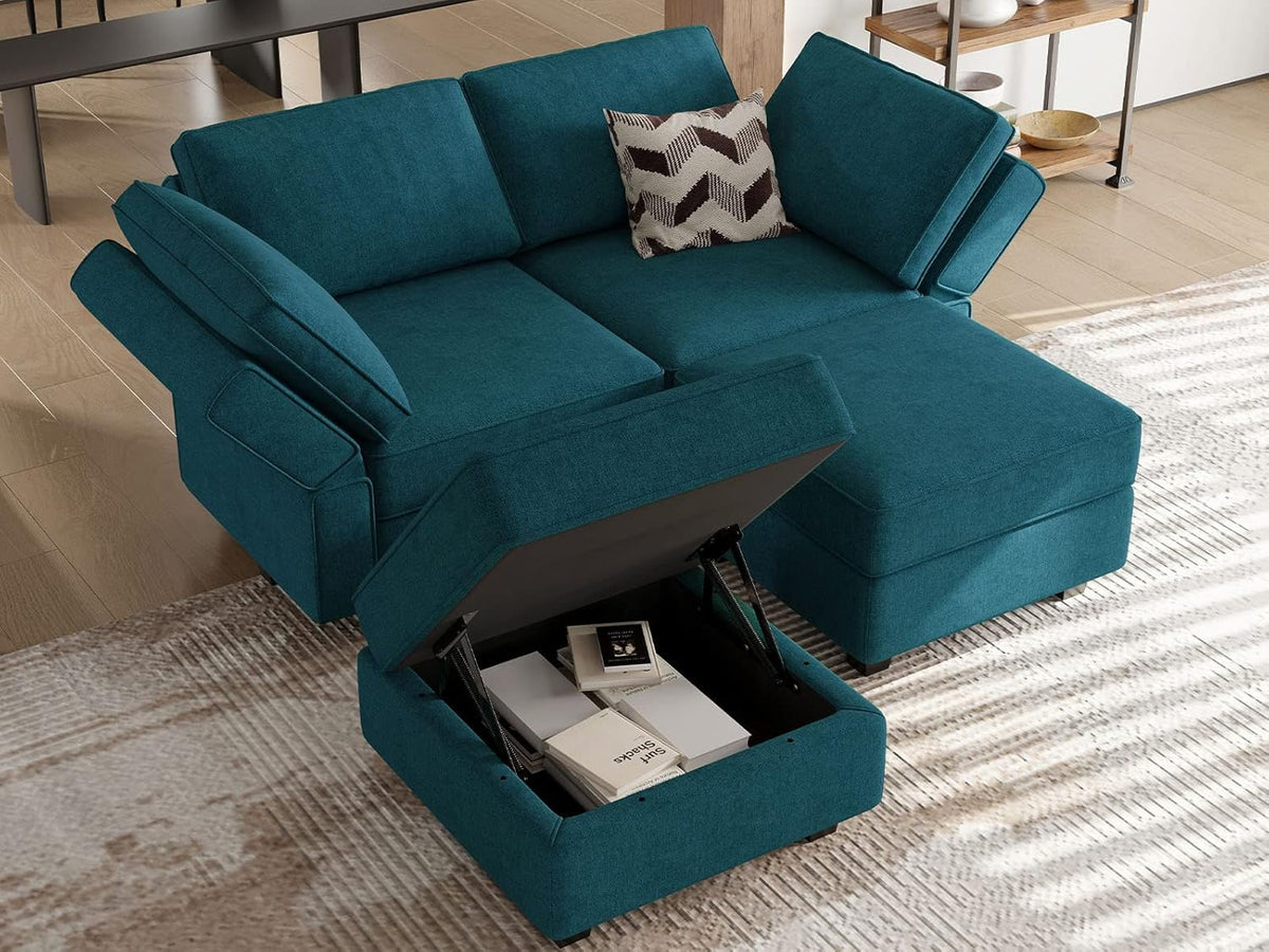 Bellfin Modular Sectional Sleeper Sofa Convertible Sofas with Storage Ottomans Small Sectional