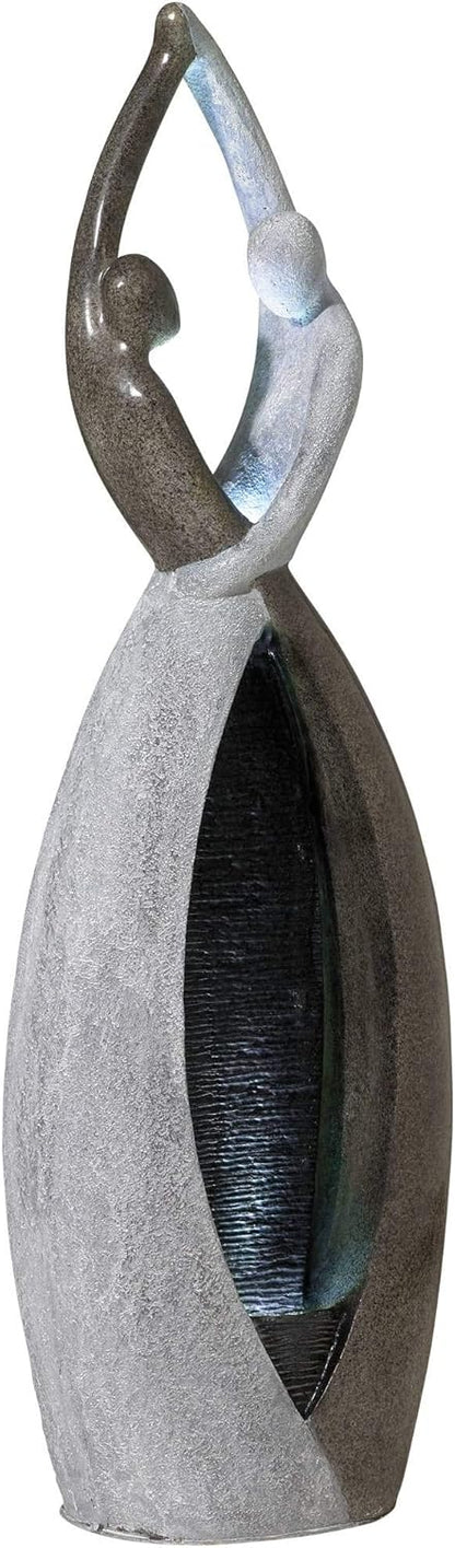 Dancing Couple 57" High Large Modern Indoor Outdoor Decor Faux Stone Floor Fountain with Light LED