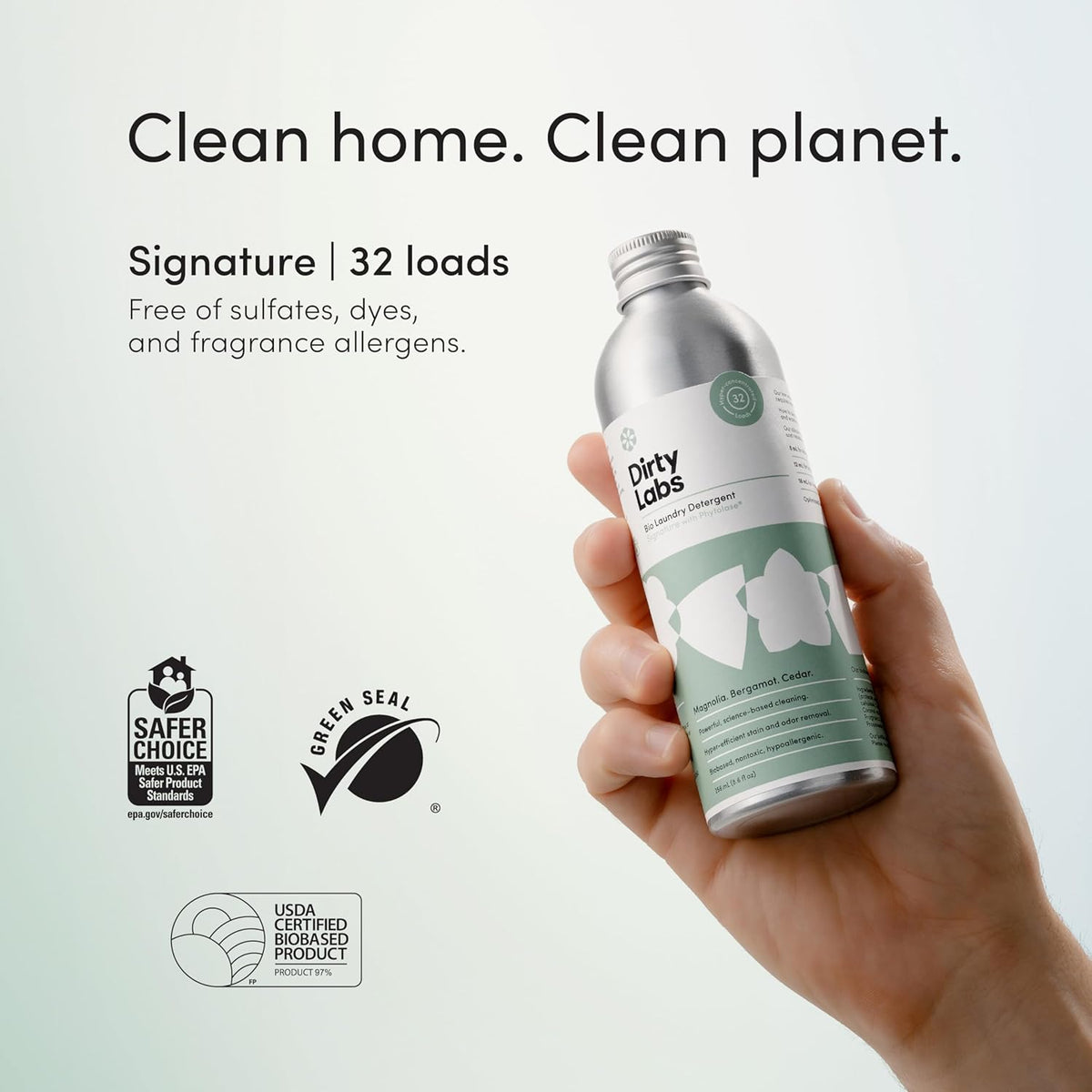 Dirty Labs | Signature Scent | Bio-Liquid Laundry Detergent | 32 Loads (8.6 fl oz) |