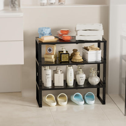 Expandable Spice Rack,Stackable Storage for Cabinet, Multi-Functional Kitchen