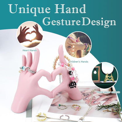 Accessoryway Pink Heart Hands Sculpture Decor - Valentines Day Decorations for Living Room