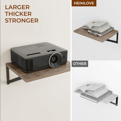Heimlove 24" W x 12" D Wall Shelves for Books, 12 Inch Deep Floating Shelves Set of 3, Wide