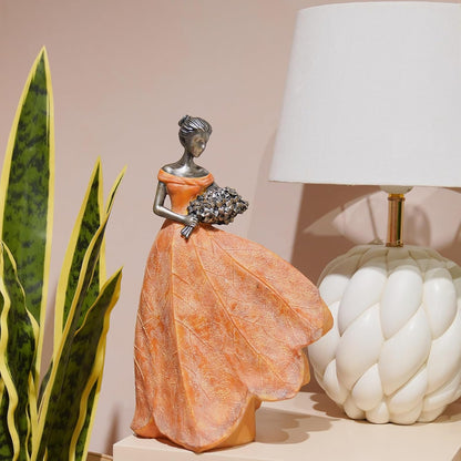 Guichifun Fairy Statue Collection Home Decoration - Orange Leaf Angel Girls Resin Home Decor for