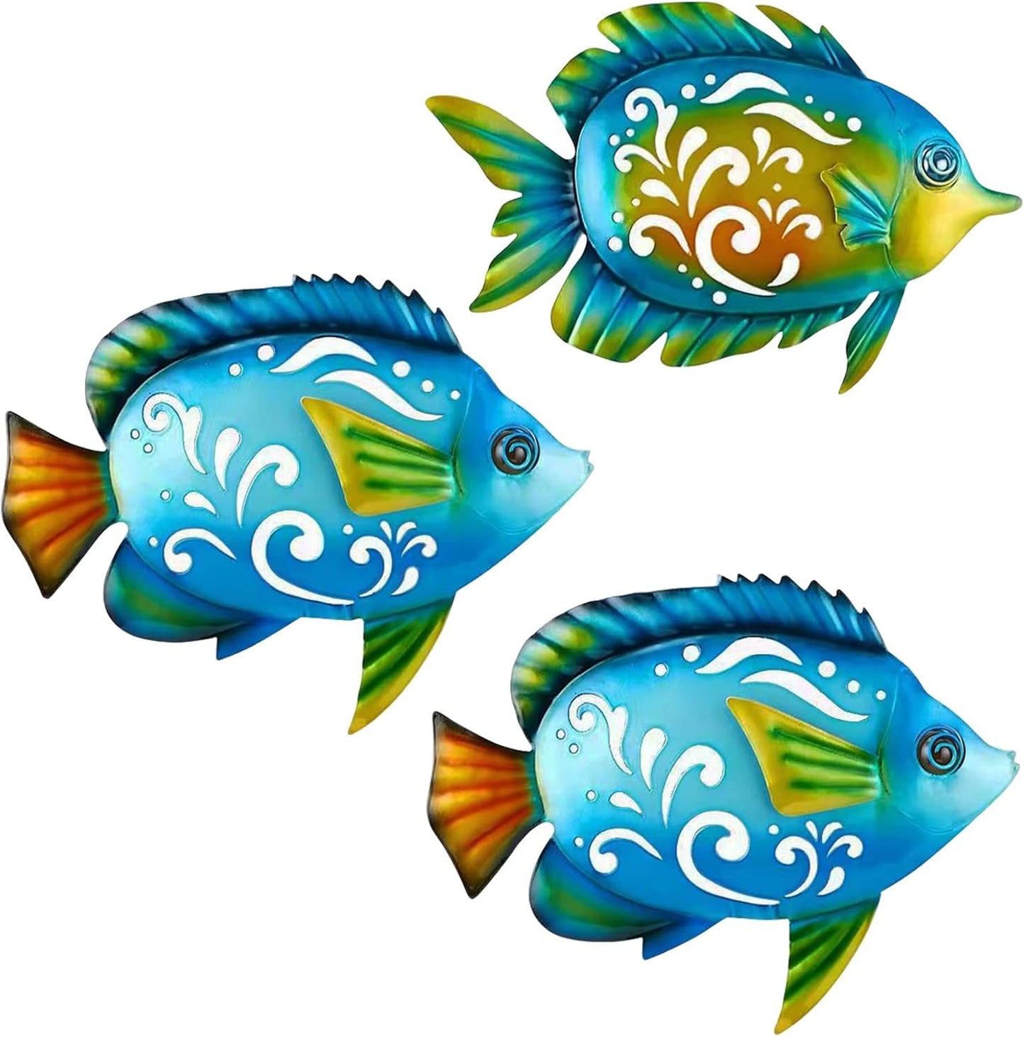 Metal Fish Wall Decor Coastal Ocean Sea Hanging Decorations Metal Fish Art Outdoor Wall Sculptures