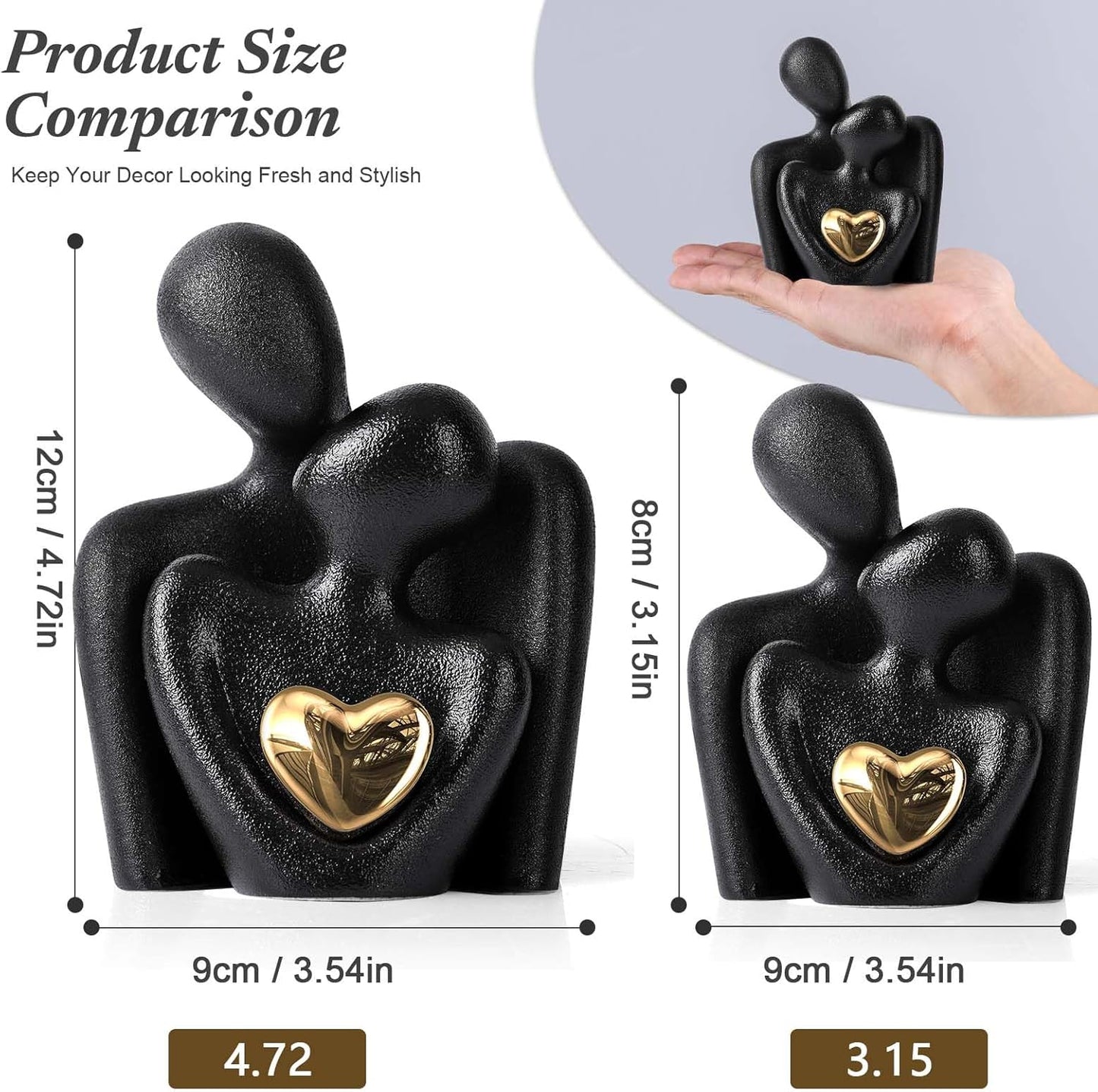 XMGZQ Mini Couple Statue Tv Stand Decor Items for Living Room Home Decor,Bedroom Decor for Couples