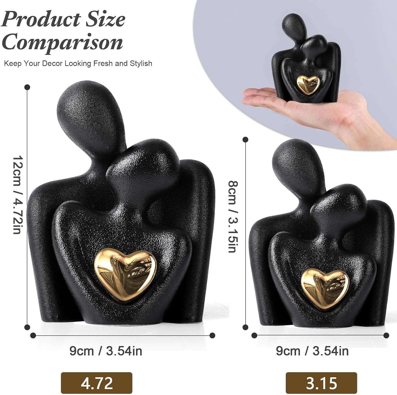 XMGZQ Mini Couple Statue Tv Stand Decor Items for Living Room Home Decor,Bedroom Decor for Couples