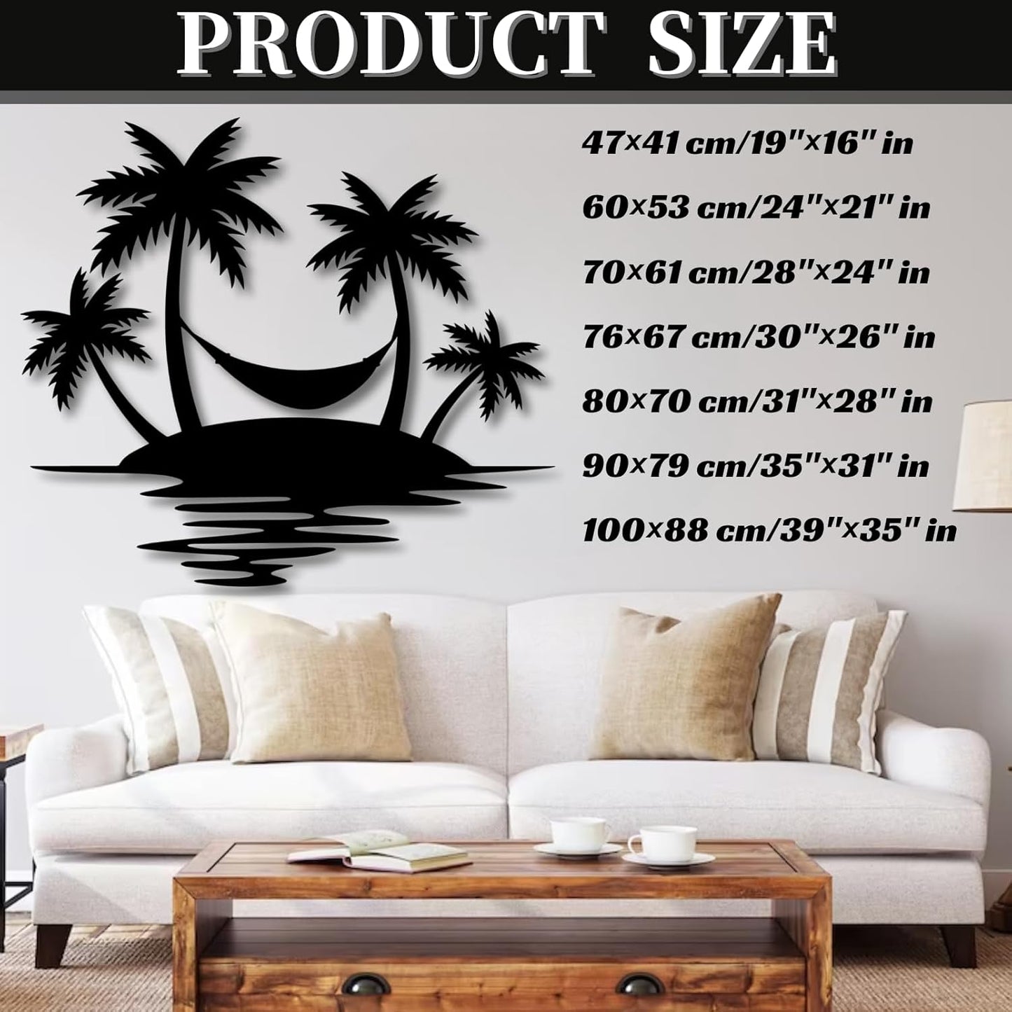 Palm Tree Metal Wall Decor,Palm Tree Outdoor Wall Art,Tropical Palm Tree Wall Decorations for