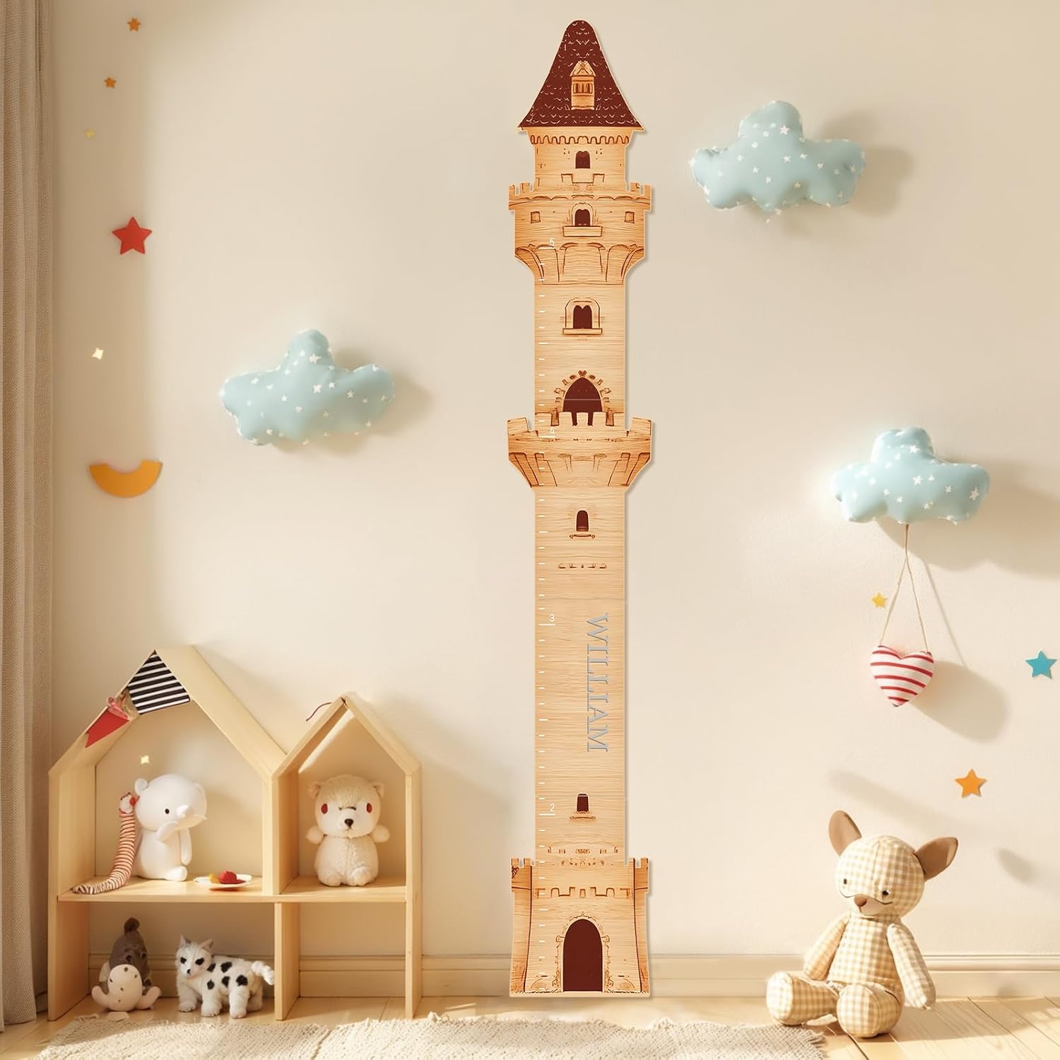 Personalized Name Growth Chart, Castle Height Chart, Customized Name Measuring Board for Kids