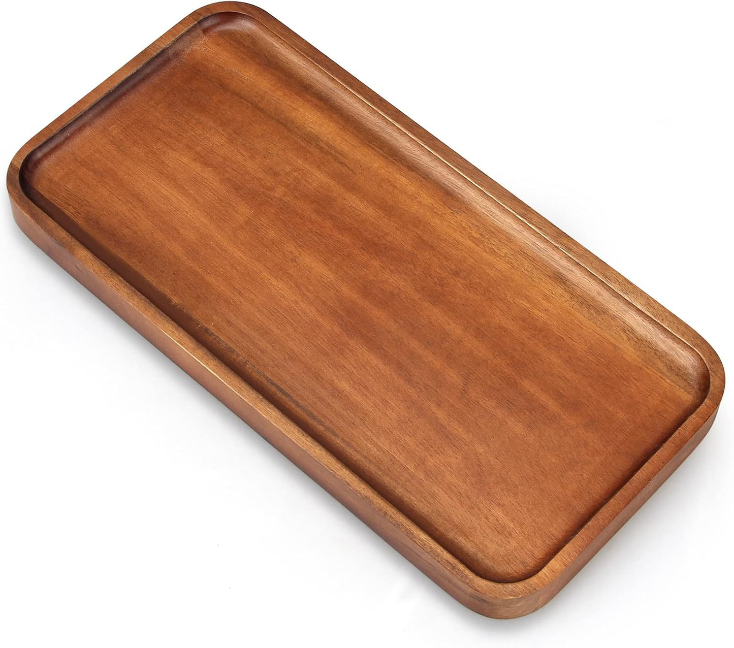 Acacia Wood Platters Small 12"x6" Long Charcuterie Board Rectangle Decorative Tray Wooden Serving