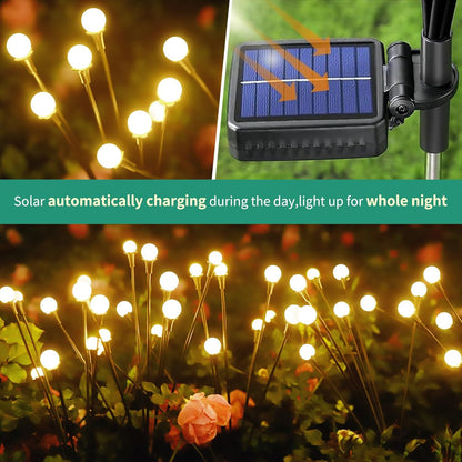 Solar Lights Outdoor Waterproof,6 Packs 48LED, Garden Decor, Patio Decor, Firefly Lights Solar