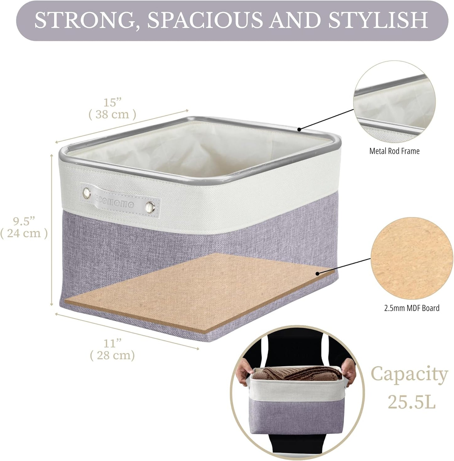 DECOMOMO Storage Bins Fabric Storage Baskets for Shelves, Linen Closet Organization Toys Nursery