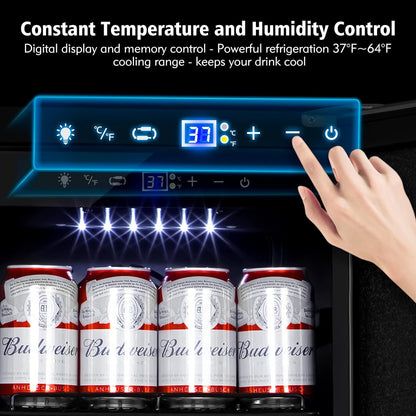 Tylza Beverage Refrigerator 15 Inch Wide, Mini Fridge Stainless Steel Under Counter Beverage